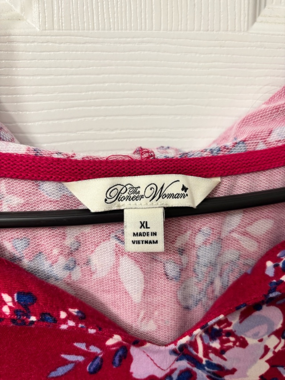 Pioneer Woman Pink Floral Pullover Hoodie Sweatshirt Women’s Size XL - Picture 5 of 7